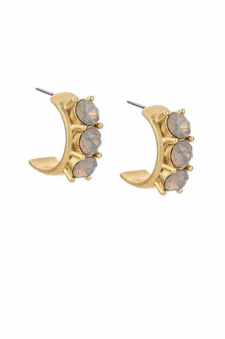 Grey Opal Huggies - Boutique Bella BellaEarrings