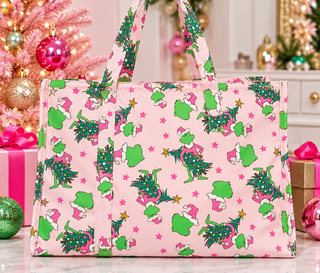 Grinch Stole Christmas Canvas Tote - Boutique Bella BellaChristmas Tote
