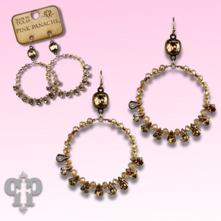 Rhinestone circle hoop earring, Austrian crystal - LC