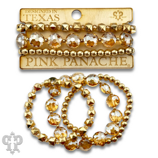 Gold and champagne bead bracelet - LC