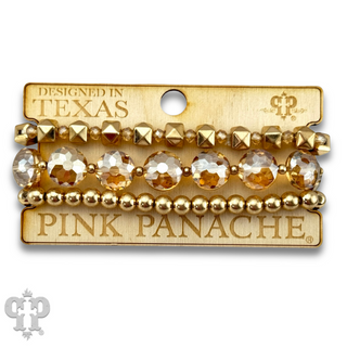 Gold and champagne bead bracelet - LC