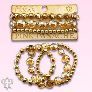Gold and champagne bead bracelet - LC