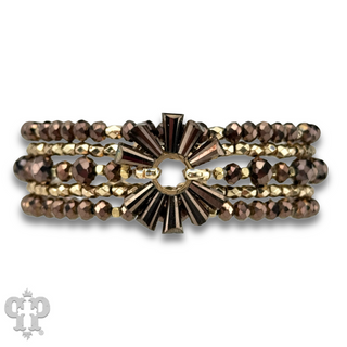 Bronze mixed bead bracelet set - LC