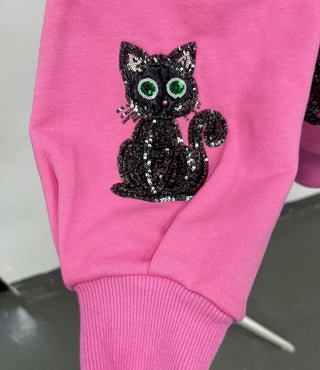 HALLO - SPARKLE KITTY SWEATSHIRT - Boutique Bella BellaHalloween