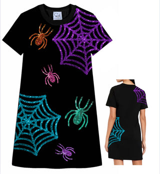 Halloween Spider Web Sequin Dress - Boutique Bella BellaDress