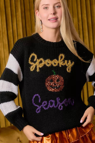 Halloween "Spooky Season" Chunky Knit Sweater - Boutique Bella BellaHalloween Sweater