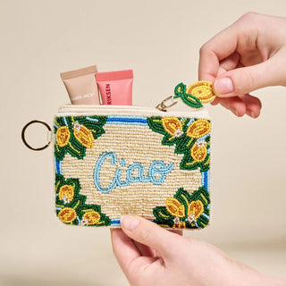 Handcrafted Beaded Pouch – Ciao - Boutique Bella BellaZipper Pouch