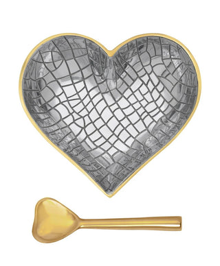 Happy Gold and Silver Croco with Spoon - Boutique Bella BellaDishes