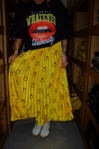 Happy To Be Here Smiley Pleated Skirt - Boutique Bella Bellaskirt