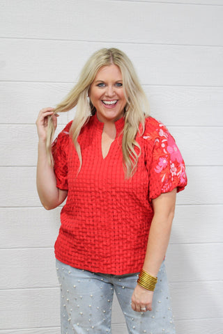Havannah Red Top - Boutique Bella Bellablouse