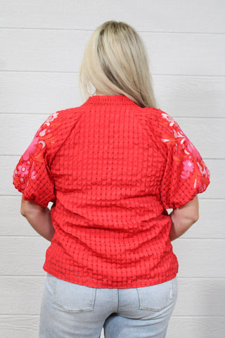 Havannah Red Top - Boutique Bella Bellablouse
