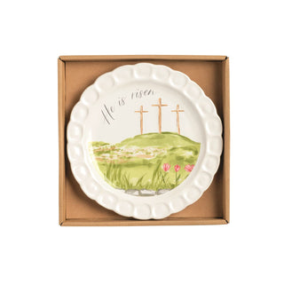 He Is Risen Cross Plate - Boutique Bella Bellaplate