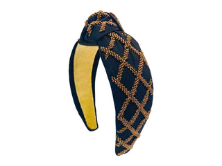 Headband Game Day - Black and Gold - Boutique Bella BellaDistress
