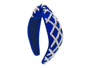 Headband Game Day - Navy and Silver - Boutique Bella BellaDistress