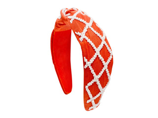 Headband Game Day - Orange and White - Boutique Bella BellaDistress