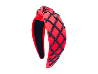 Headband Game Day - Red and Black - Boutique Bella BellaDistress