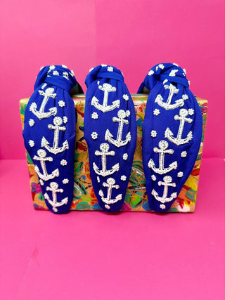Headband Knot - Anchor - Boutique Bella BellaDistress