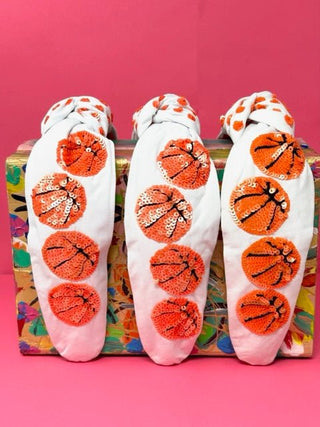 Headband Knot - Basketball - Boutique Bella BellaDistress