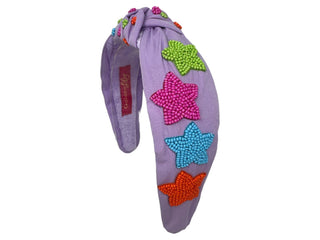 Headband Knot - Multi Star - Lavender - Boutique Bella BellaDistress