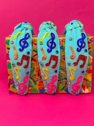 Headband Knot - Music - Blue - Boutique Bella BellaHair Accessories