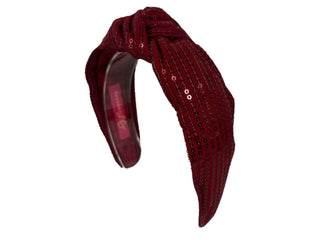 Headband Knot - Sequin - Maroon - Boutique Bella BellaDistress