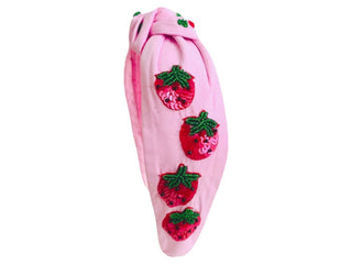 Headband Knot- Sequin Strawberry - Boutique Bella BellaHair Accessories