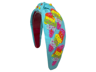 Headband Knot - Turquoise - Lighting Bolt - Boutique Bella BellaDistress