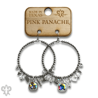 Heart and variety bead charm earring with Austrian crystal - Boutique Bella BellaEarrings