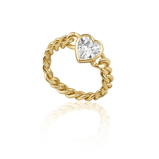 Heart Bezel Chain Ring - Boutique Bella BellaRing