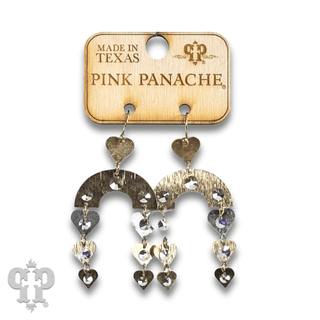 Heart charm and arch earring with Austrian crystal - LC - Boutique Bella BellaEarrings