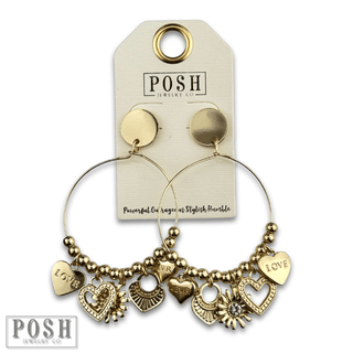 Heart charm earring - Boutique Bella BellaEarrings