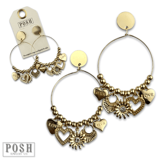 Heart charm earring - Boutique Bella BellaEarrings