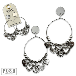 Heart charm earring - Boutique Bella BellaEarrings