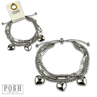 Heart charm slide bracelet - Boutique Bella BellaBracelets