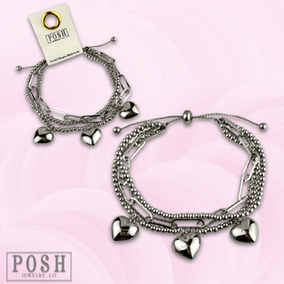Heart charm slide bracelet - Boutique Bella BellaBracelets