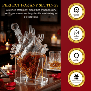 Heart Decanter Whiskey Wine Decanter Set By Organ Aerator Funny Gift For That Someon - Boutique Bella Bella