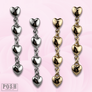 Heart drop earring - Boutique Bella BellaEarrings