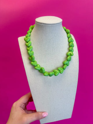 Heart Necklace - Green - Boutique Bella BellaNecklaces