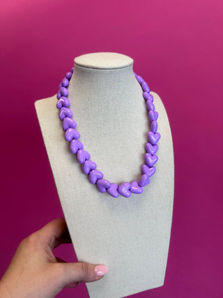Heart Necklace - Lavender - Boutique Bella BellaNecklaces