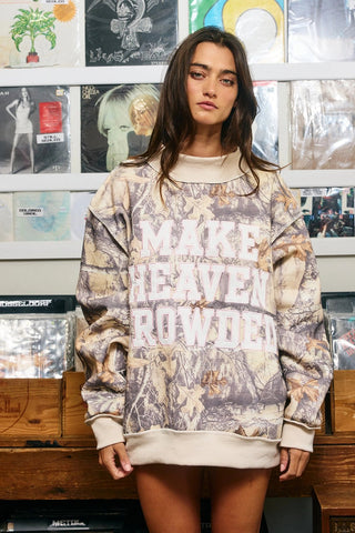 Heaven Bound & Camo Crowned Mockneck - Boutique Bella BellaSweatshirt