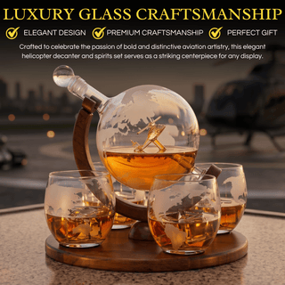 Helicopter Whiskey Decanter Gift Set Premium Barware Gift Elegant Drinkware Collection - Boutique Bella BellaDecanter Sets