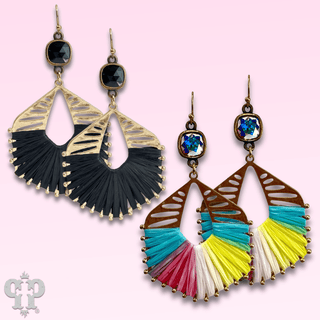 Hexagon shape earring with Austrian crystal - Boutique Bella BellaEarrings