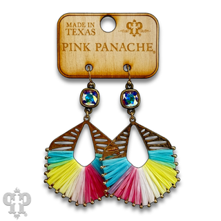 Hexagon shape earring with Austrian crystal - Boutique Bella BellaEarrings