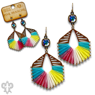 Hexagon shape earring with Austrian crystal - Boutique Bella BellaEarrings