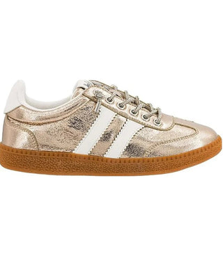 Hey Girl- heads Up Gold Metallic Sneakers - Boutique Bella BellaSneakers