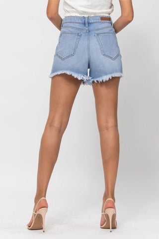 High Rise Distressed Mom Short - Boutique Bella BellaShorts