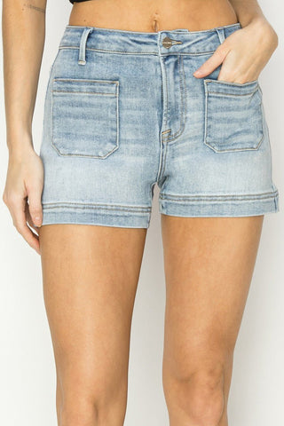 High Rise Patch Pocket Shorts - Boutique Bella BellaShorts