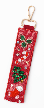 Holiday Beaded Key Ring - Boutique Bella BellaKeychain