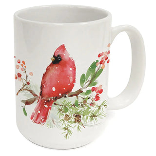 "Holiday Cardinals" 15 oz. Decorative Ceramic Mug - Boutique Bella BellaCoffee mug