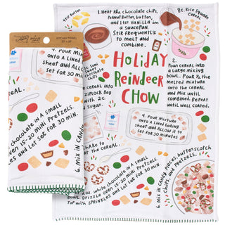 Holiday Reindeer Chow Kitchen Towel - Boutique Bella Belladish towel
